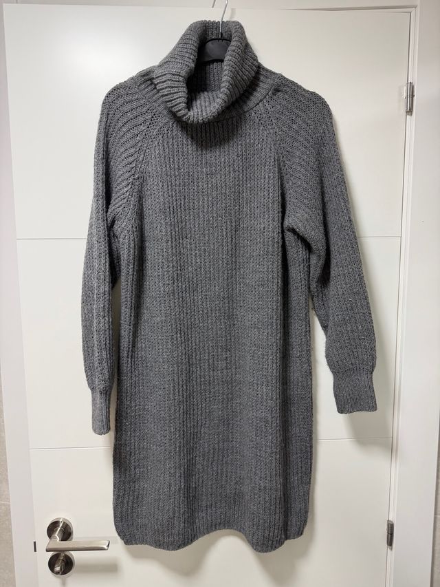 Vestido de lana gris talla M