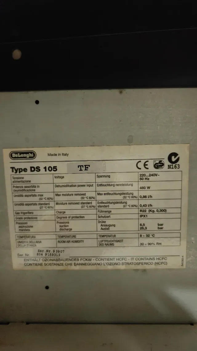 Deshumidificador Delonghi 400W