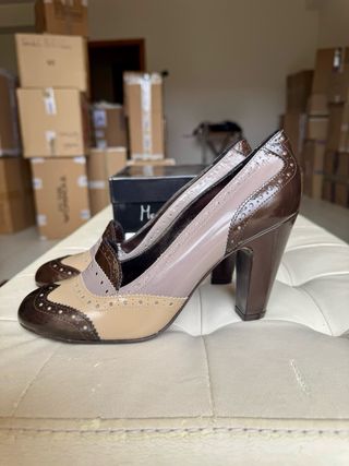 Décolleté Maria Cristina donna beige/marrone