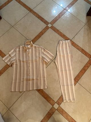 Completo Zara righe beige/marrone taglia M