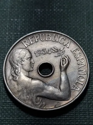 Moneda 25 céntimos República Española 1934