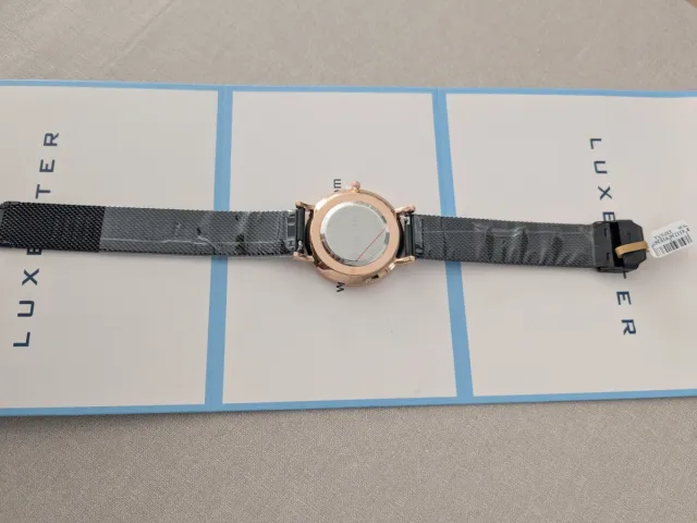 Reloj Luxenter Esfera Negra y Correa Malla