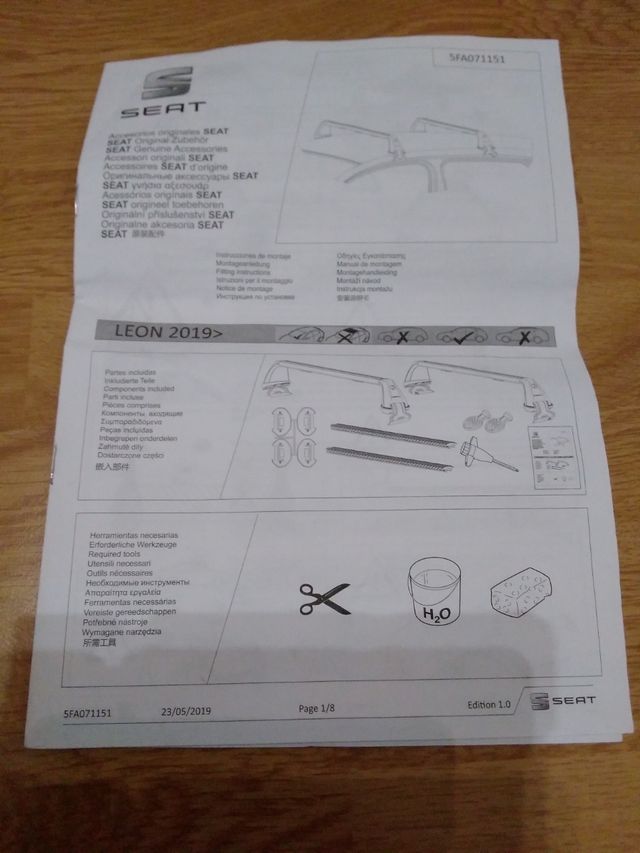 Barras y portaesquis seat leon. NUEVOS!!