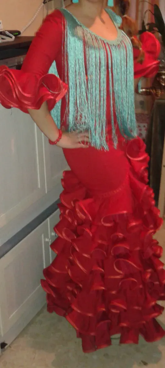 Traje Flamenca Rojo sin flecos