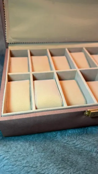 Scatola per orologi Junghans arancione e dorata