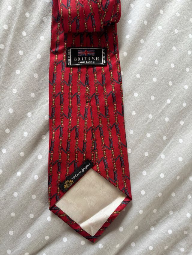 Corbata Seda Roja Vintage