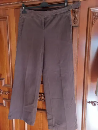 Pantaloni donna gamba ampia con cintura laterale