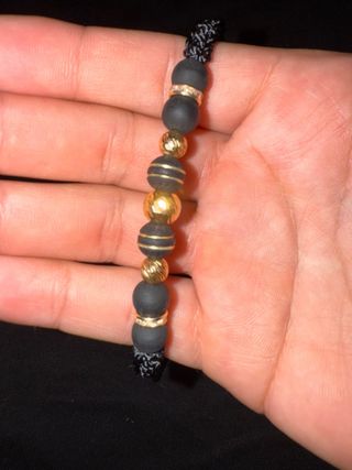 Pulsera Oro 18k Negra y Dorada