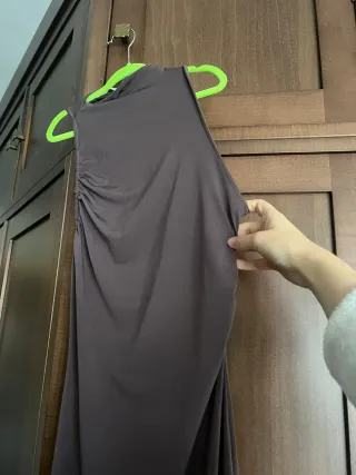 Vestido largo marrón fiesta