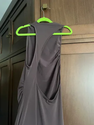 Vestido largo marrón fiesta