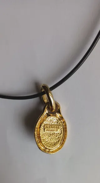 Gargantilla Plata Chapada Oro con Colgante Blanco