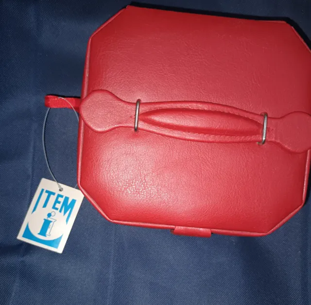 Scatola portagioie vintage rossa nuova, elegante con scomparto segreto