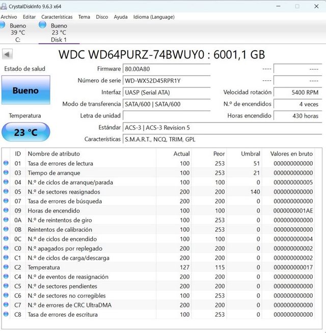 Disco Duro WD Purple 6TB
