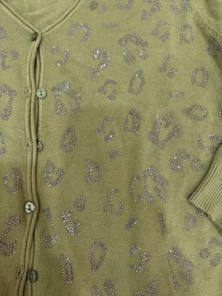 Cardigan Evis verde con strass