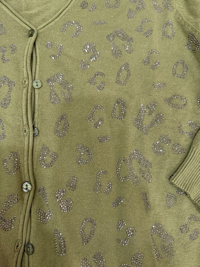 Cardigan Evis verde con strass