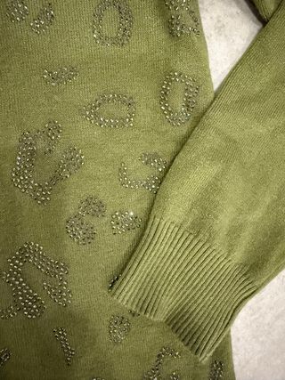 Cardigan Evis verde con strass