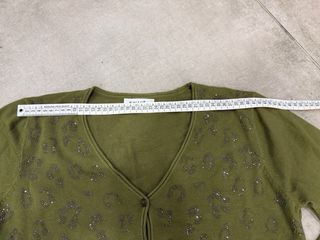 Cardigan Evis verde con strass