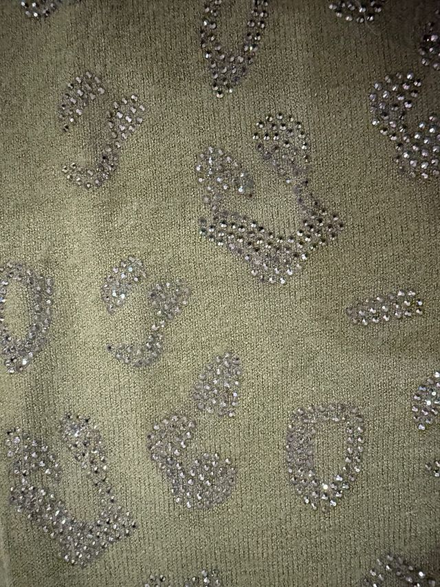 Cardigan Evis verde con strass