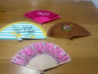 Lote de 4 abanicos