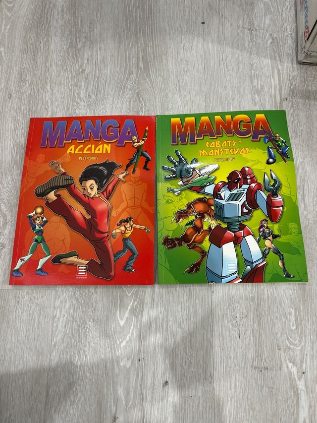 2 libros aprender a dibujar manga.