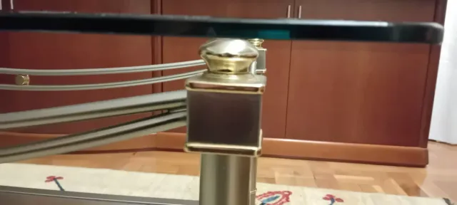 Mesa de centro cristal y metal