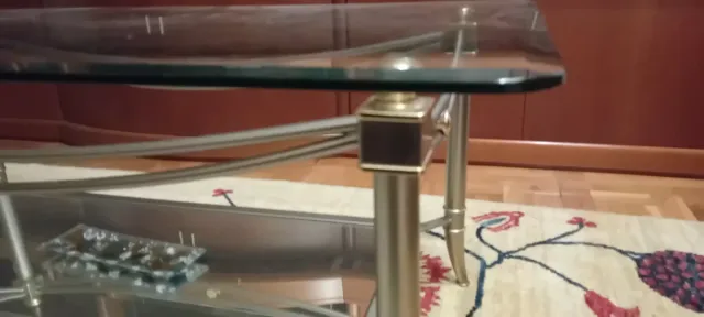 Mesa de centro cristal y metal