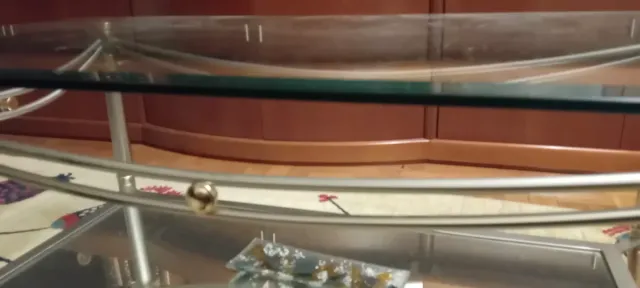 Mesa de centro cristal y metal