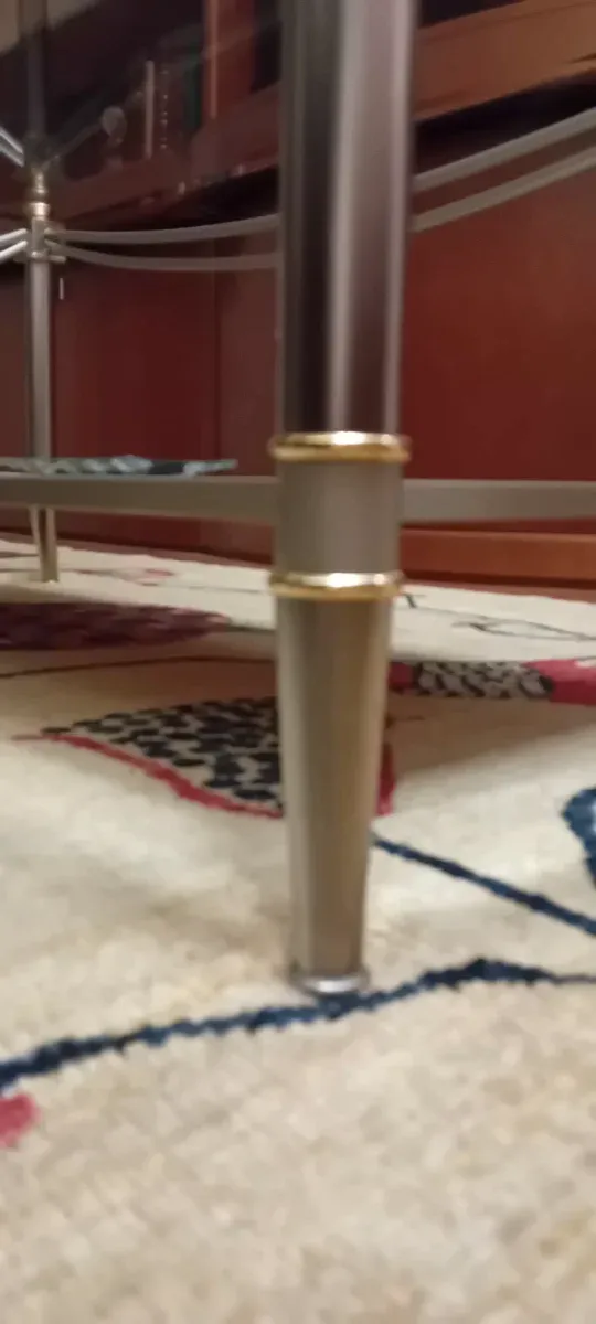 Mesa de centro cristal y metal