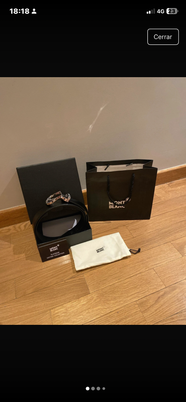 Cinturón Montblanc Negro y Plateado Sin estrenar