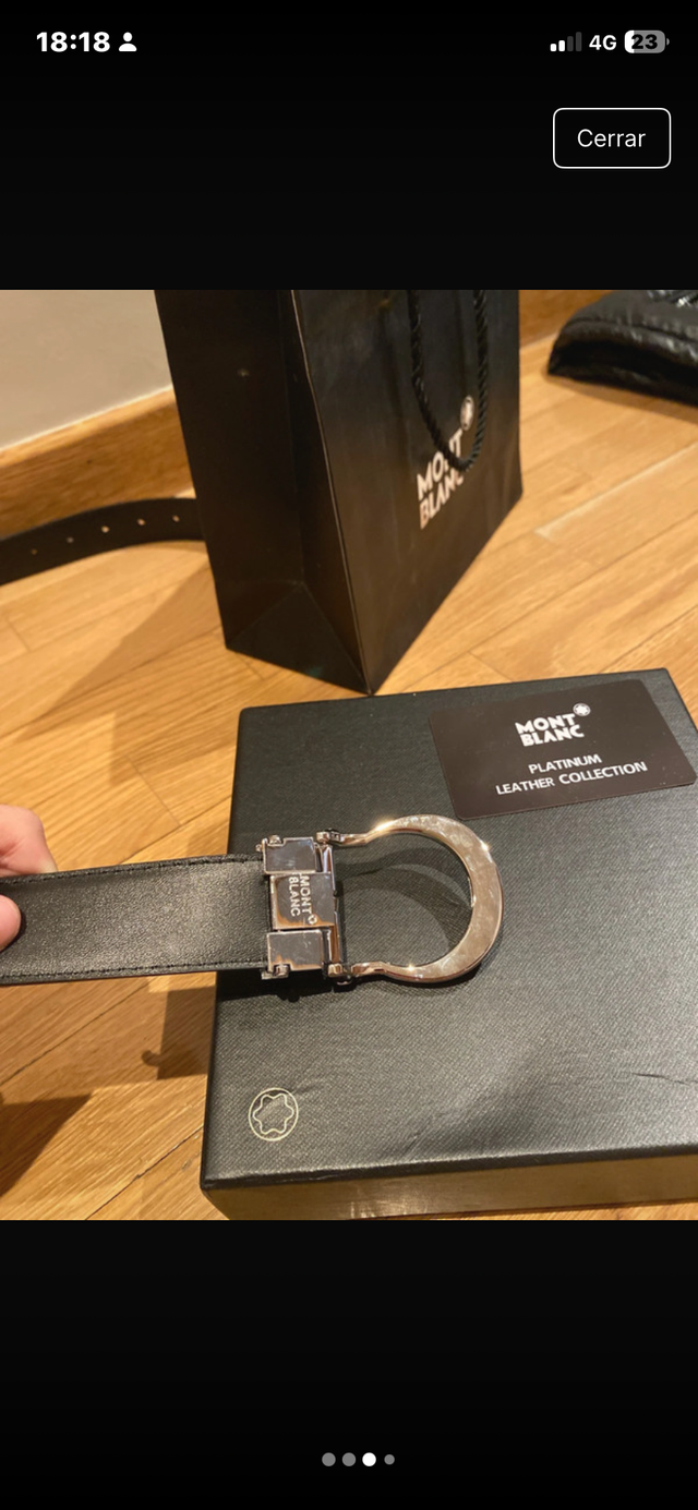 Cinturón Montblanc Negro y Plateado Sin estrenar