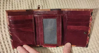 Cartera/monedero cuero estampado floral