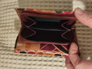 Cartera/monedero cuero estampado floral