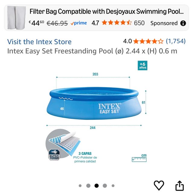 Piscina Intex Easy Set 2.44m