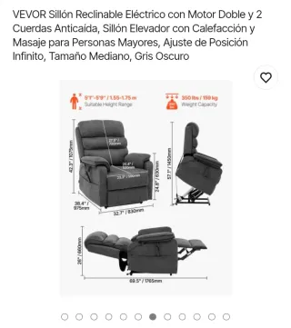 Poltrona elettrica VEVOR scontata, massaggio e riscaldamento