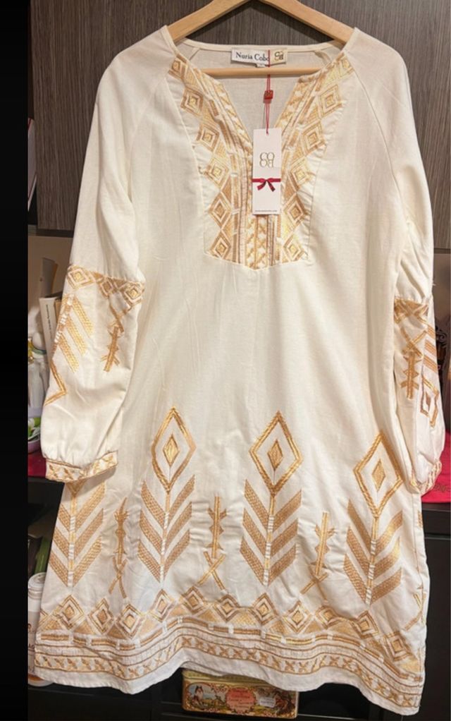 Vestido Kaftan bordado Nuria Cobo