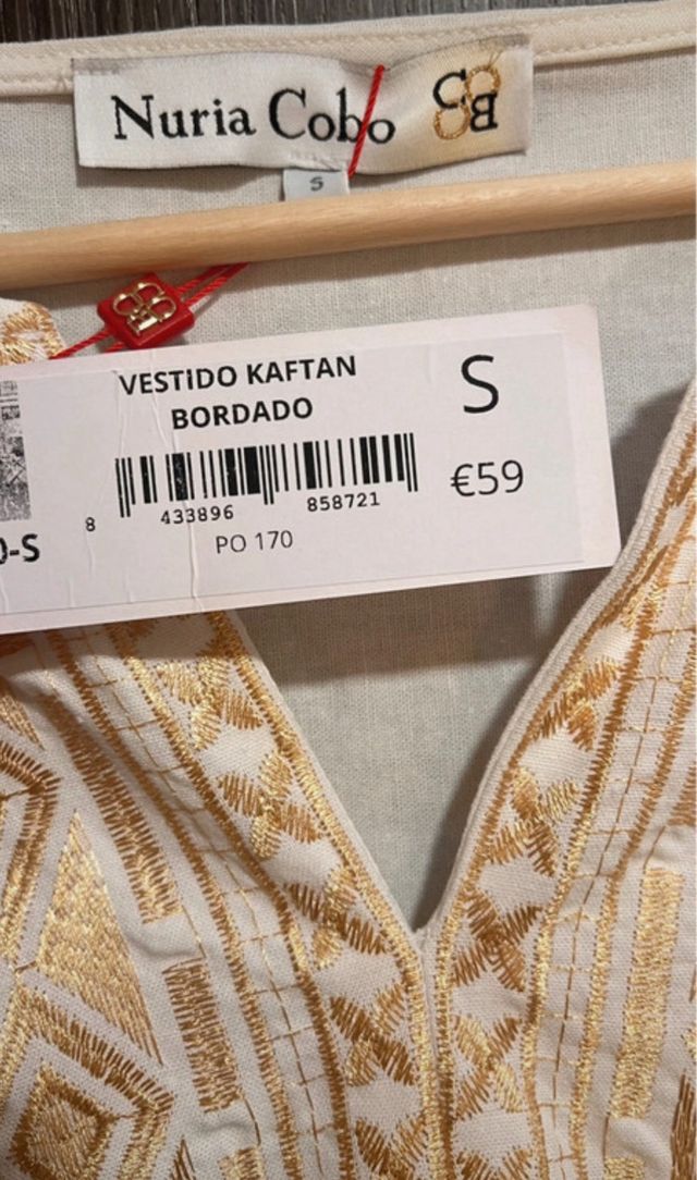 Vestido Kaftan bordado Nuria Cobo