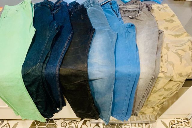 Lote 8 Pantalones Negro, Azul, Gris, Camuflaje