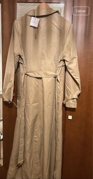 Gabardina Larga Beige, con etiqueta