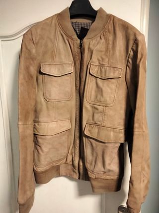 Cazadora Zara Cuero Camel Talla M