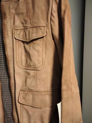 Cazadora Zara Cuero Camel Talla M