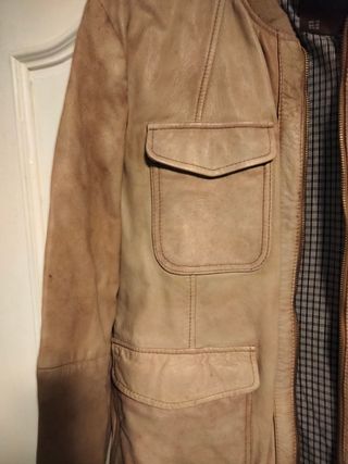 Cazadora Zara Cuero Camel Talla M