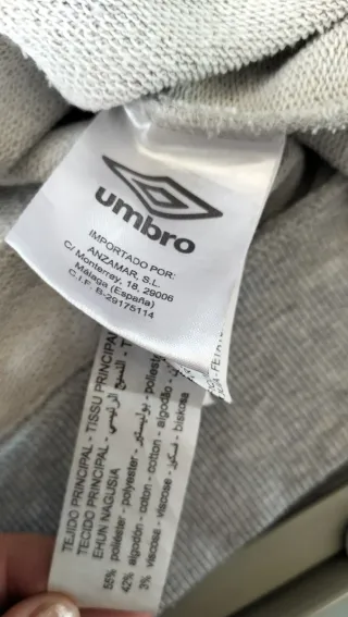 Sudadera Umbro Manga Larga Mujer Gris y rosa
