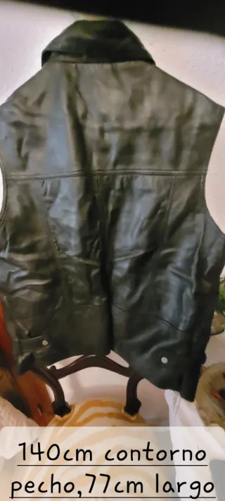 Chaleco de cuero Honda motero