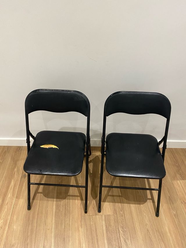 2 Sillas Plegables Negras