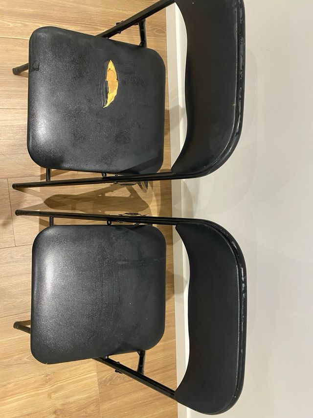 2 Sillas Plegables Negras