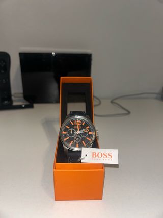 Reloj Hugo Boss Hombre Quartz Negro Naranja