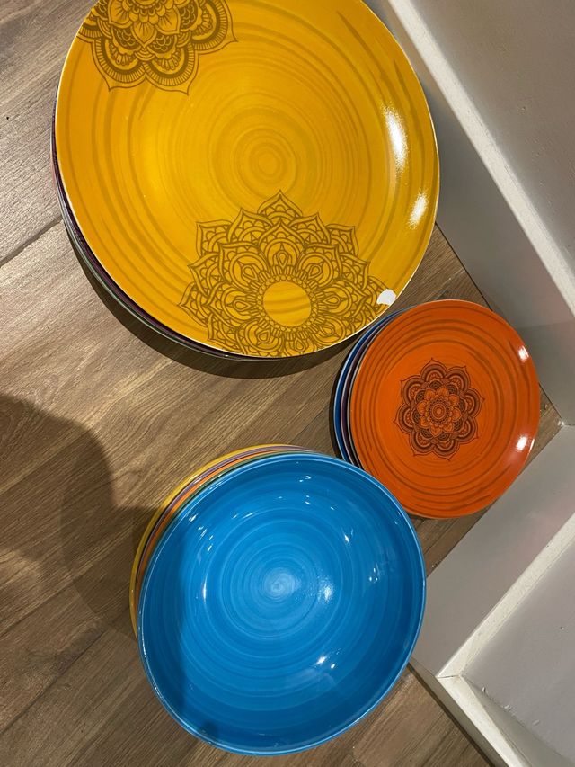 Vajilla cerámica colores 3 tamaños