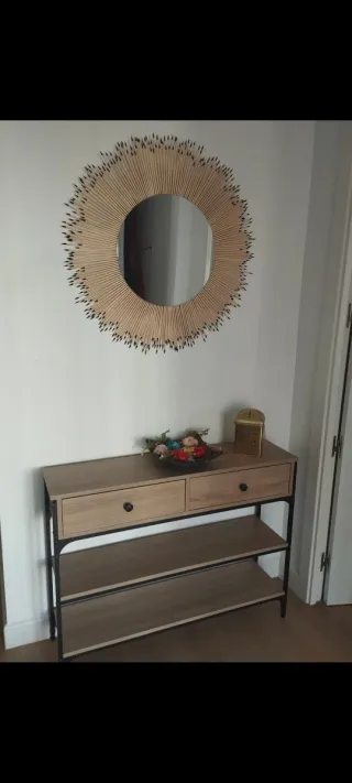 Specchio riccio beige e nero XXL