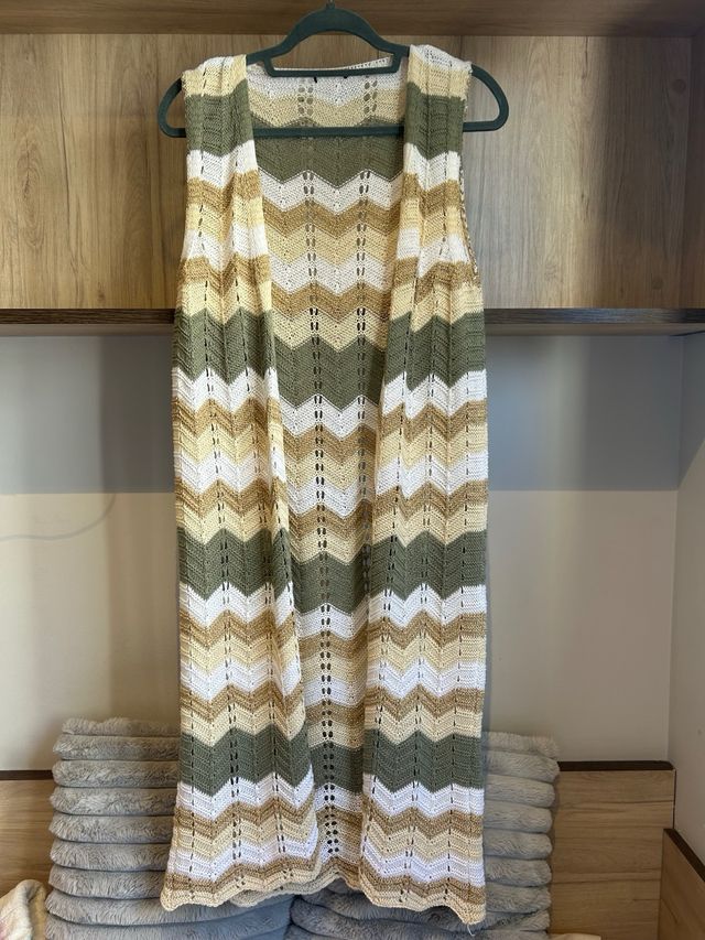 Chaleco largo de punto multicolor