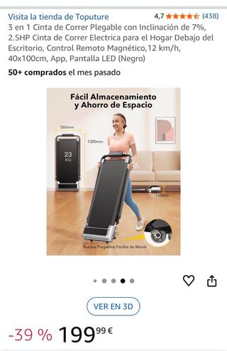 Cinta de correr plegable